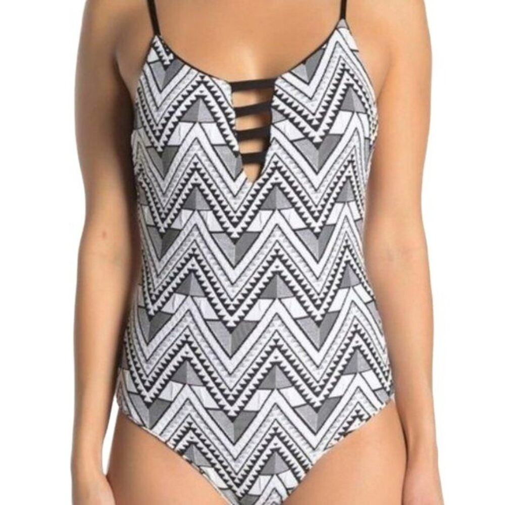 Maaji Womens Colorblock Reversible One-Piece Swimsuit Large
